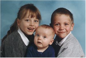 Kate Clapham's kids - Kayleigh, Molly and Simon
